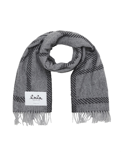 Lala Berlin - Svea Halstørklæde - Light Grey Melange/Black